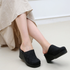 [GIRLS GOOB] Women's Comfortable Wedge Sandal Platform Slip-On Shoes, Fabric - Made in KOREA